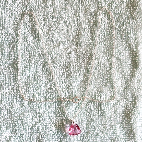 Sterling Silver Pink Pendent! - Picture 2 of 3